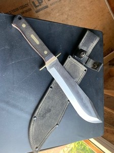 lot 102 image: Old timer Large Bowie knife SHARP with sheath see pics