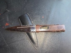 lot 89 image: Dykehead Made in Scotland collecters letter opener w sheath VERY NICE