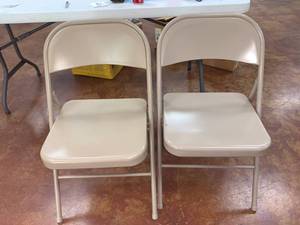 lot 145 image: Two Folding metal chairs good shape