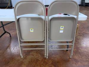 lot 147 image: Two Folding metal chairs good shape