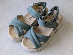 lot 105 image: FLY London Jade Green Cupido Jada Suede Sandal Size EU 36