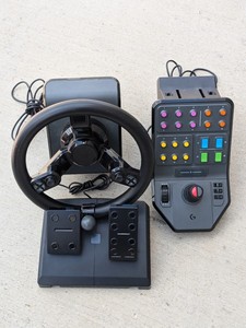 lot 149 image: Logitech G Farm Simulator Heavy Equipment Bundle Simulation Wheel, Pedal & Panel