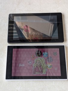 lot 245 image: Lot of 2 - Tablets Mattel Barbie NBTY07SMKG & Amazon M8S26G