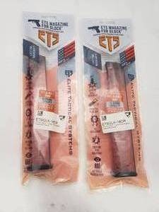 lot 95 image: ETS for Glock� 17 9mm 32rd Magazine   Translucent Orange - QUANTITY 2 - BID IS TIMES THE QUANTITY