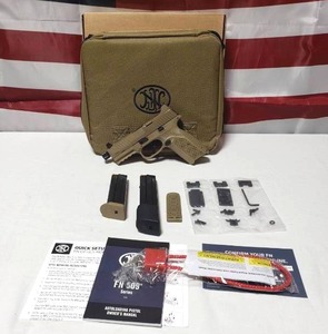 lot 1 image: BRAND NEW FN 509T Tactical 9mm Pistol w Threaded Barrel, 17 Round Magazine, 24 Round Magazine, Case & MORE