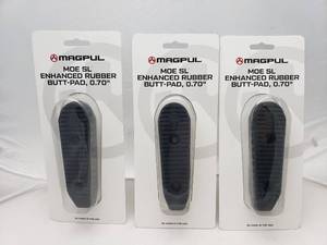 lot 140 image: MAGPUL MOE SL Enhanced Rubber Buttpad 0.70inch - QUANTITY 3 - BID IS TIMES THE QUANTITY