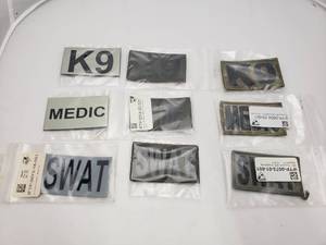 lot 334 image: Lot of 9 IR Tools Patches.  K9, Medic & Swat