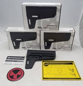 lot 963 image: Magpul BSL Arm Brace Milspec   Black - QUANTITY 3 - BID IS TIMES THE QUANTITY