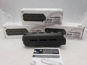 lot 1364 image: MAGPUL MOE M LOK Carbine Length Handguards   Olive Drab Green - QUANTITY 3 - BID IS TIMES THE QUANTITY