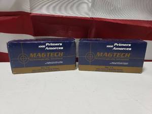 lot 1104 image: Lot of 2 Boxes of Magtech No 1 12 Small Pistol &amp Revolver Primers.&nbsp 1,000 Primers Per Box.