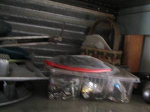 lot 61 image: Misc. tool lot, heat guns, screws& bolts hubcaps and more