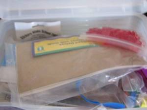 lot 72 image: box of school items Kinder thru 4th grade for learning