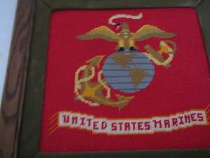 lot 66 image: United States MARINES  needle point art  1616 framed-    Framed  God Grant me the Serenity 1512  -  NARNIA MAP Framed 1616