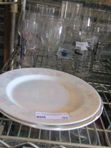 lot 94 image: 2 dinner plates- various bar glasses