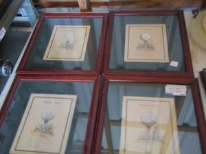 lot 105 image: 1614 framed golf art qty set of 4
