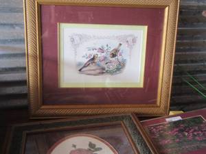 lot 138 image: framed floral art qty 3 ranging from 2226-- 1411--2224