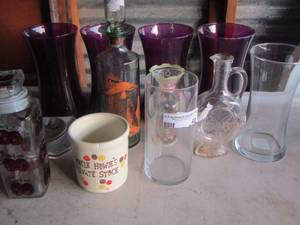 lot 42 image: various vases- set of 4 purple vases