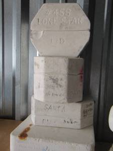 lot 35 image: Yozie- Shepard, WISEMAN, DONKEY   - LONE STAR, SANTA  -Ceramic molds
