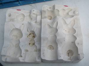 lot 54 image: bunny - bear- egg- angel ceramic molds