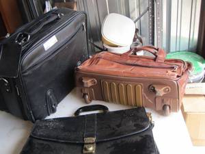 lot 135 image: computer luggage bags qty 3 one brown two black