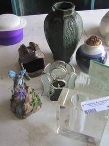 lot 149 image: vases- candle stands plus