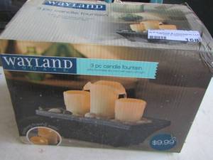 lot 168 image: wayland 3 piece candle fountain new