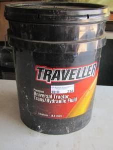 lot 234 image: universal 5 gallon tractor trans hydraulic fluid ( not full)