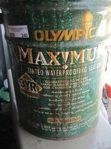 lot 240 image: Olympic maximum tinted water proof sealant - partial contents
