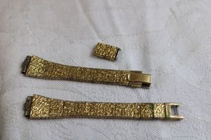 lot 100 image: 18K Gold Filled top vintage watch band. Marked 20000 18K Gold Filled Tops.