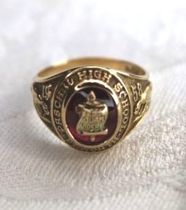 lot 50 image: 10K yellow gold 1958 Paschall High School (Fort Worth) class ring. Marked 10K. Size 7