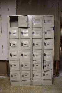 lot 131 image: Locker storage unit (some dents are visible)