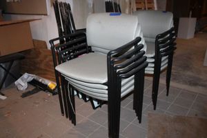 lot 138 image: 10 chairs - stackable with arm rests