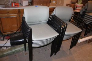 lot 140 image: 12 chairs - stackable with arm rests
