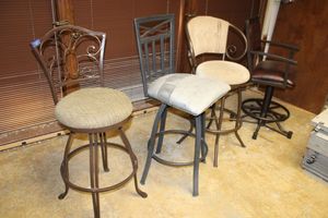 lot 141 image: 4 different bar height chairs as shown