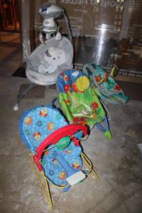 lot 170 image: Baby swing, and rocking baby seats