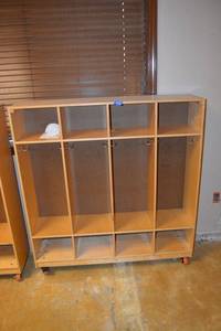lot 176 image: Rolling Whitney preschool cubbies storage unit