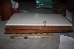 lot 122 image: (3) Solid wood doors. Each Approx. 36x78x1-34