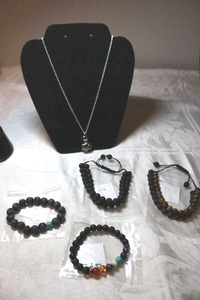 lot 130 image: Gemstone Jewelry - Lava Rock. See descriptions below.