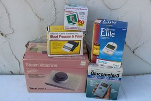 lot 37 image: Medical diabetes testers, Blood pressure monitors and vaporizer