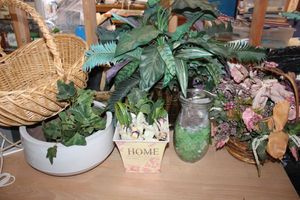 lot 48 image: Baskets and artificial plants