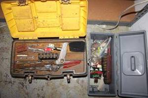 lot 50 image: 2 plastic toolboxes with tools