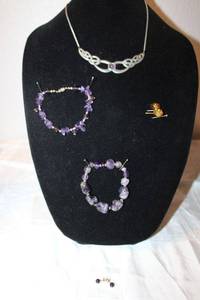 lot 103 image: Gemstone Jewelry - Amber and Amethyst. See descriptions below.