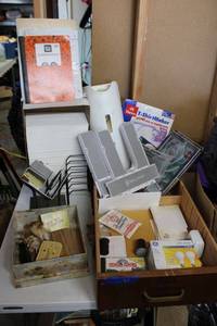 lot 61 image: Misc. office items envelopes, desk organizers, photos frames and more