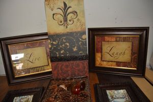 lot 85 image: Wall art Live and Laugh theme