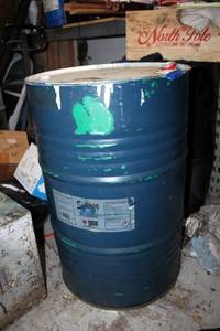 lot 184 image: Barrel of Synergy (laundry detergent) mostly full