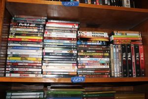 lot 54 image: DVDs - includes True Lies, Victor Borge, Hidalgo just to name a few.
