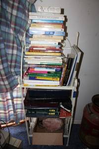 lot 88 image: Books and salt lamp