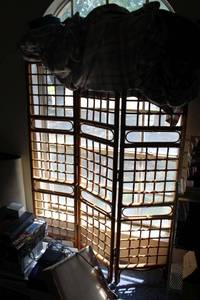 lot 157 image: Bamboo room divider as shown (used as window shade)