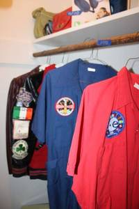 lot 113 image: jumpsuits, Burleson Band vintage Letter jacket, Genuine leather womens jacket reddish brown color
