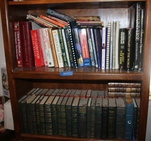 lot 122 image: Science books, recipe books, and Classic novels